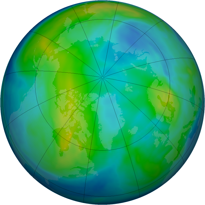 Arctic ozone map for 18 November 2005